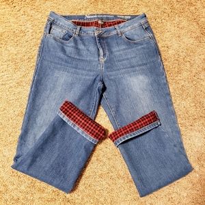 Natural Reflections Flannel Lined Jeans Size 12
